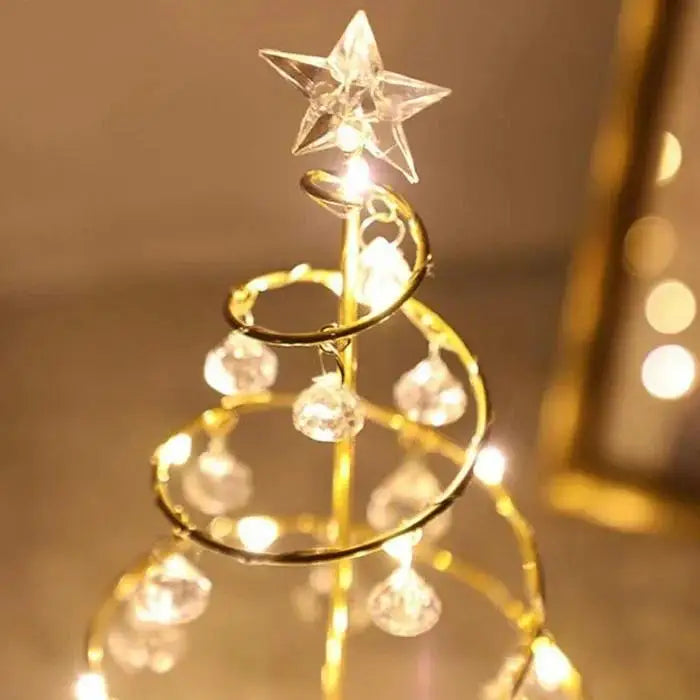 1Pcs LED Desk Lamp Crystal Diamond Christmas Tree Lamp Holiday Living Room Decoration Small Night Lamp Christmas Gift Decoration