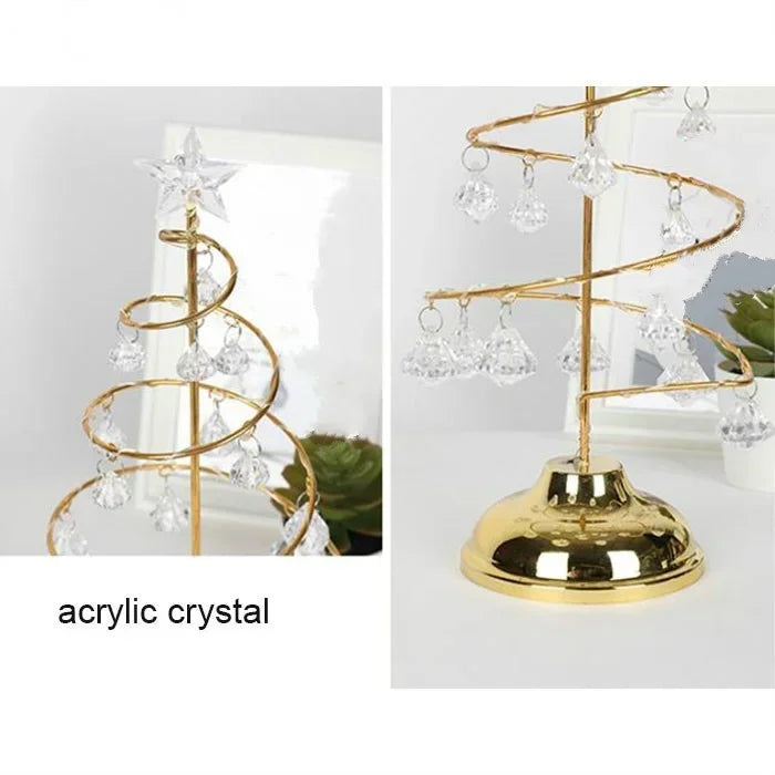 1Pcs LED Desk Lamp Crystal Diamond Christmas Tree Lamp Holiday Living Room Decoration Small Night Lamp Christmas Gift Decoration